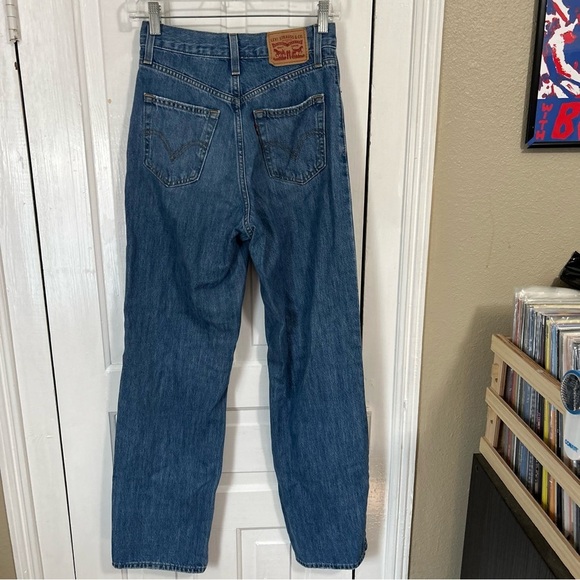 Levi’s High Waisted Straight Jeans Distressed Knee Size 24 S2 - Picture 2 of 8